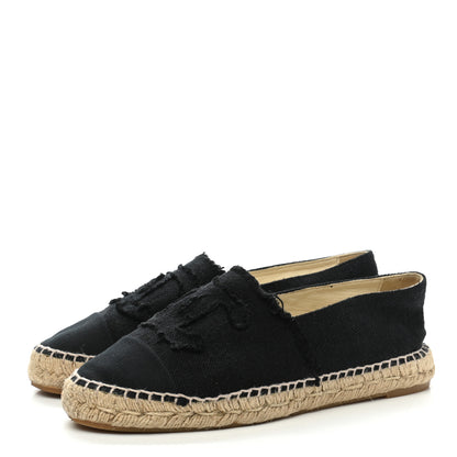 Chanel Denim Toile CC Espadrilles 39 Black 3 of 10
