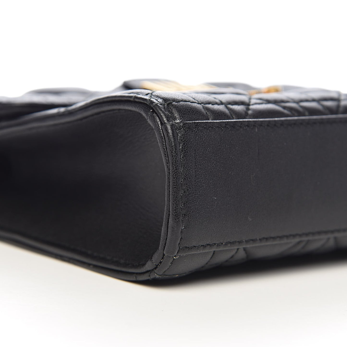 Lambskin Cannage Dioraddict Wallet on Chain Bag Black