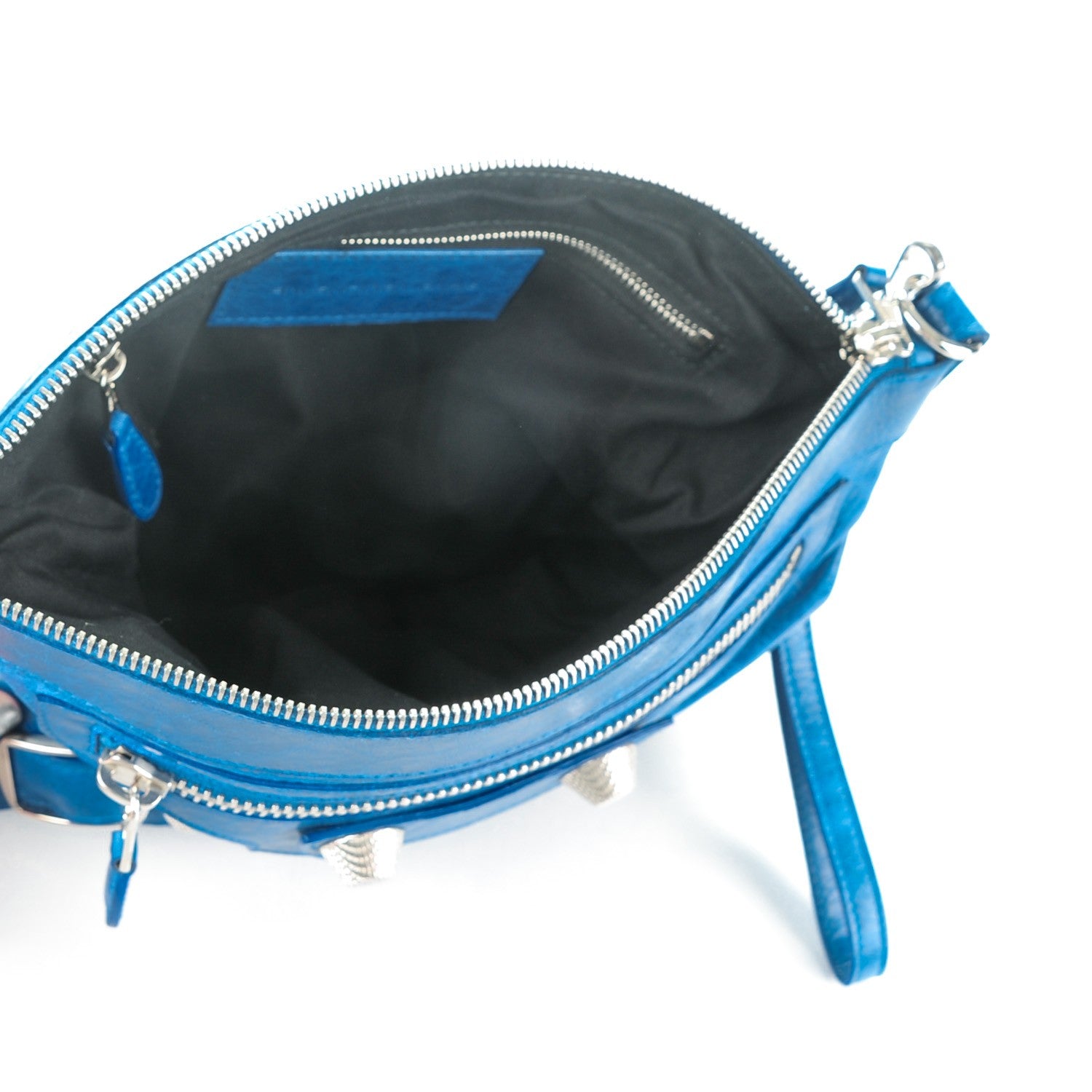Balenciaga Agneau Giant 21 Silver Hardware Flat Handle Clutch Electric Bleu 5 of 7