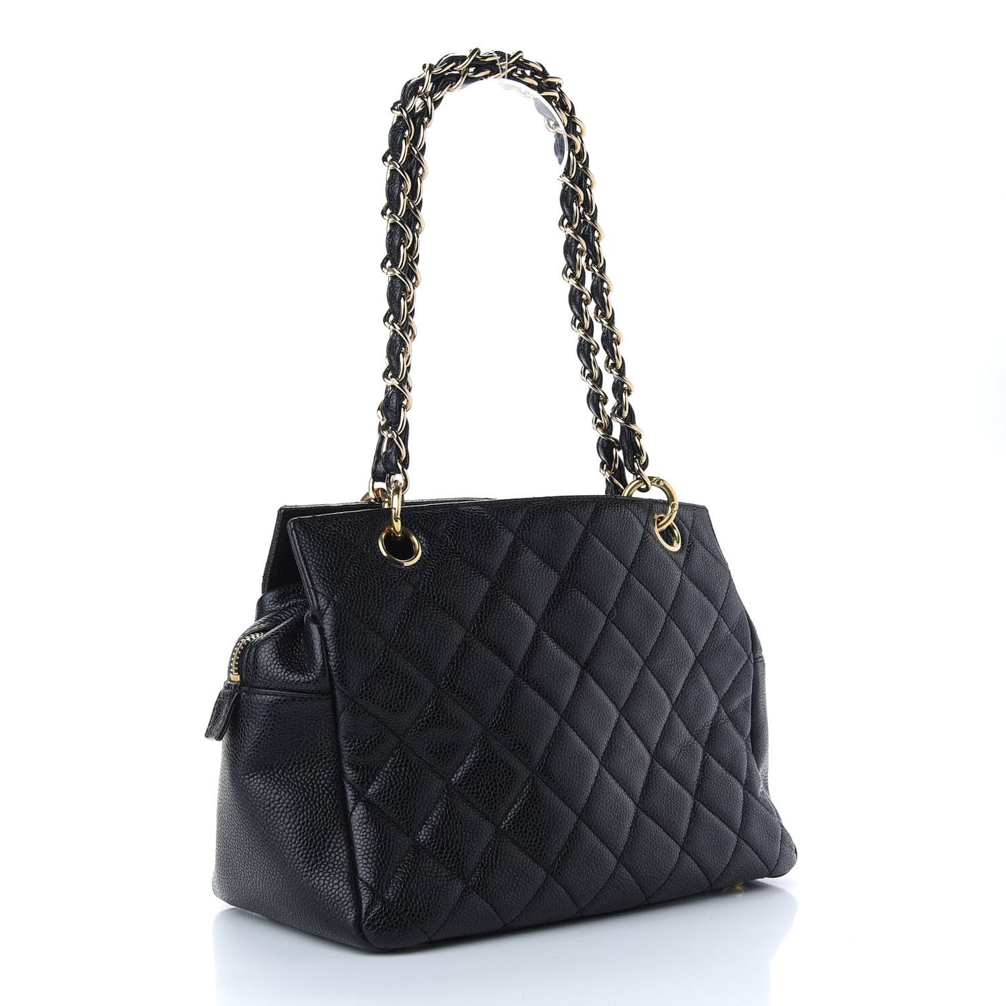 Caviar Quilted Petit Timeless Tote PTT Black