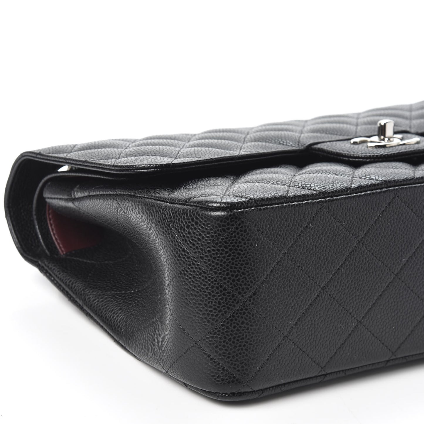 Caviar Quilted Jumbo Double Flap Black