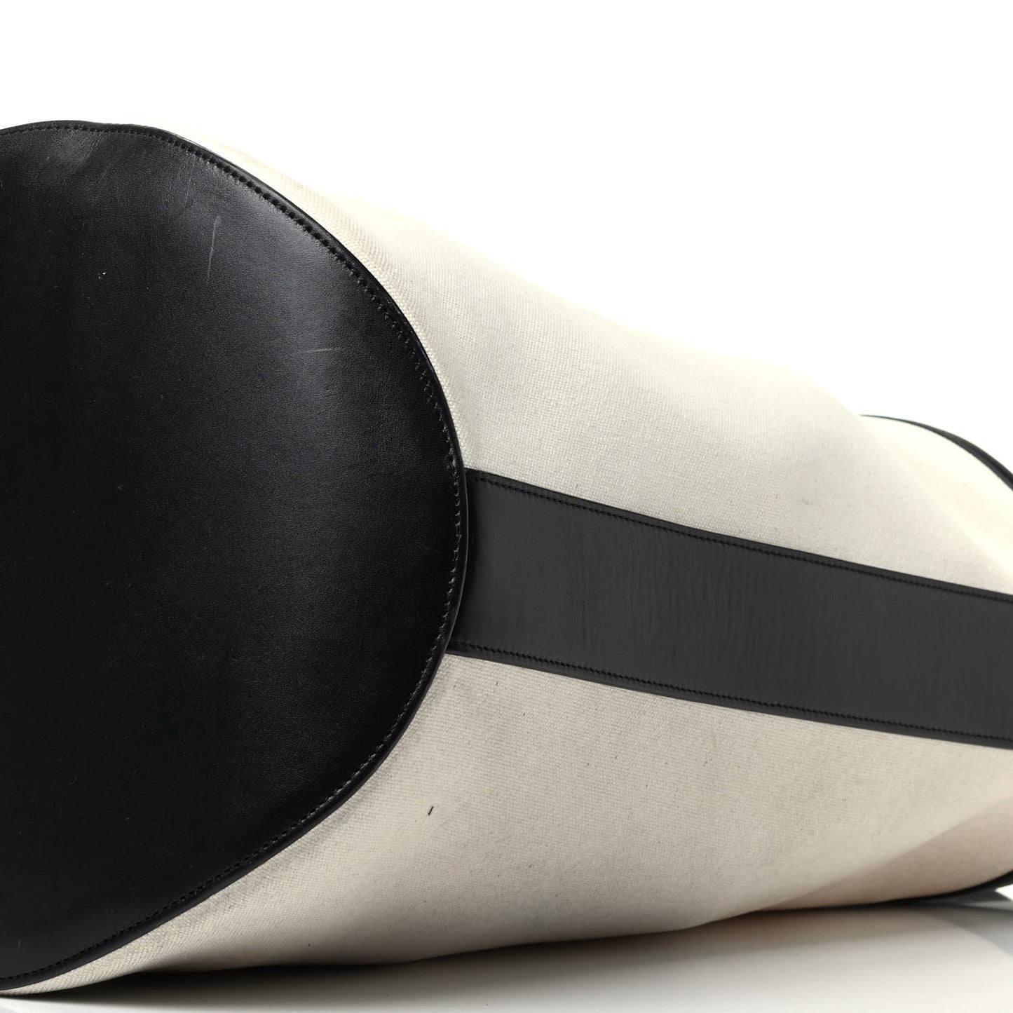 Canvas Large Bucket Bag Black White
