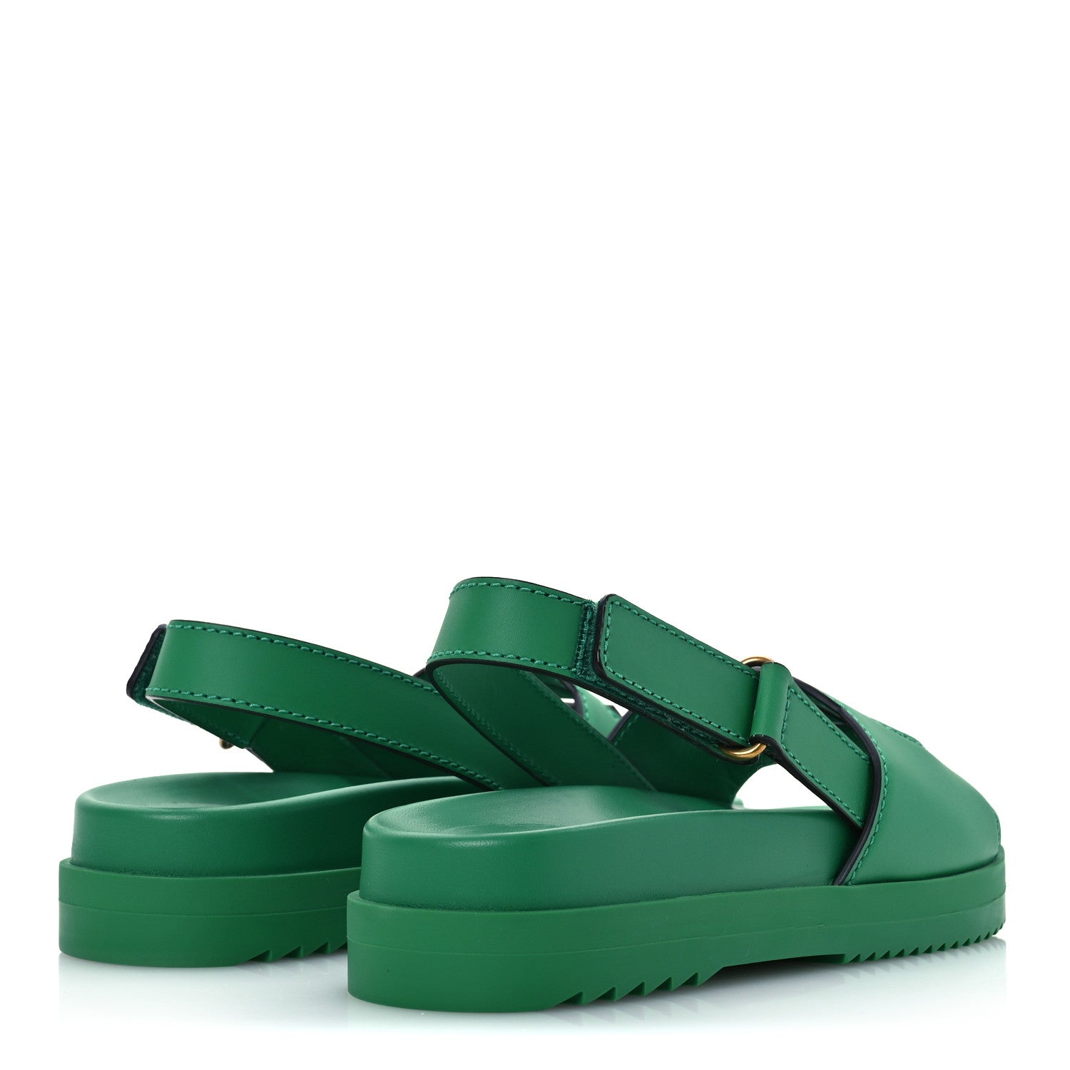 Gucci Calfskin Interlocking G Slingback Sandals 36.5 New Shamarock 5 of 10