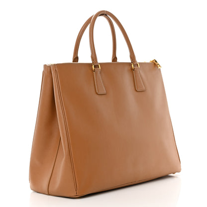 Prada Saffiano Lux Extra Large Galleria Double Zip Tote Caramel 3 of 19
