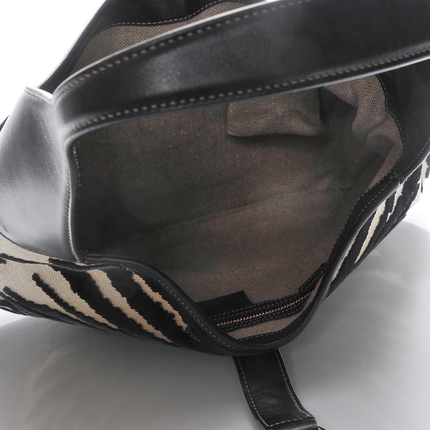 Canvas Velvet Tiger Print Jackie O Bouvier Bag