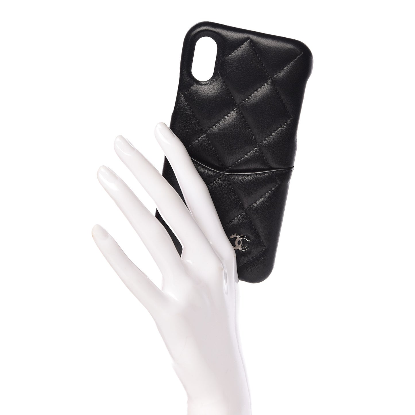 Lambskin Quilted iPhone X Case Black