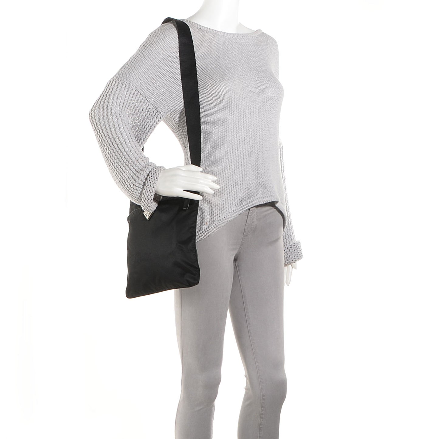 Nylon Vela Flat Messenger Bag Black