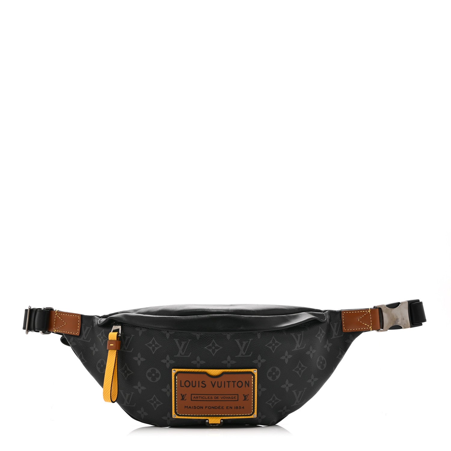 Louis Vuitton Monogram Eclipse Epi Gaston Label Discovery Bumbag Black Savan Yellow 1 of 9