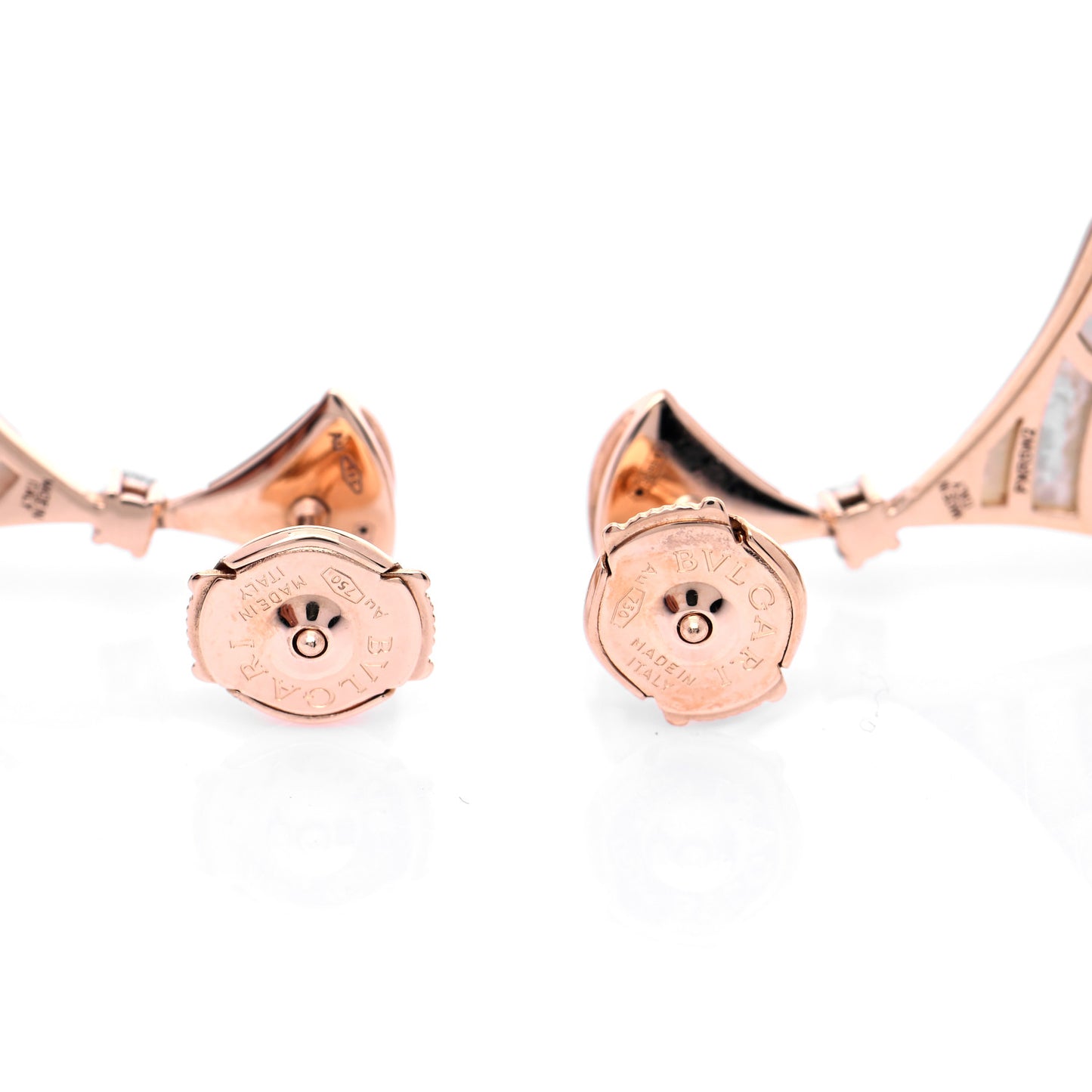 18K Rose Gold Diamond Mother of Pearl Divas' Dream Earrings