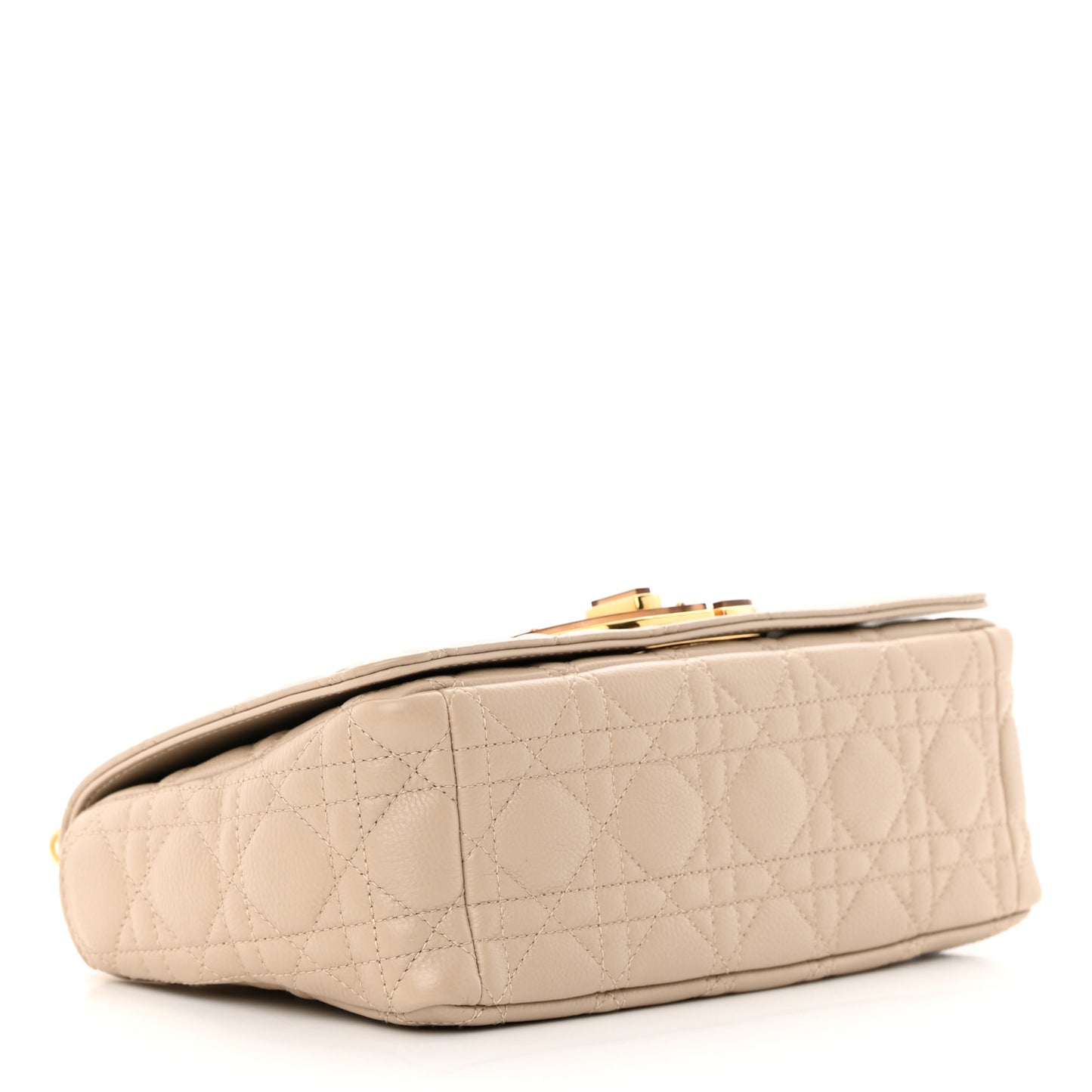 Calfskin Cannage Medium Caro Bag Beige