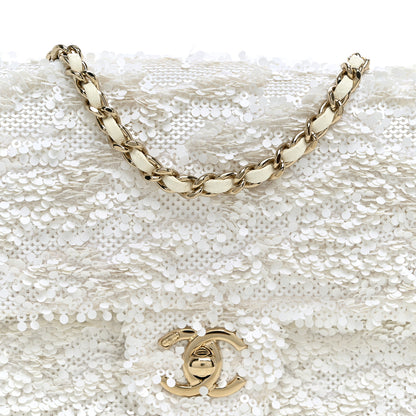 Chanel Sequin Mini Rectangular Flap White 8 of 10