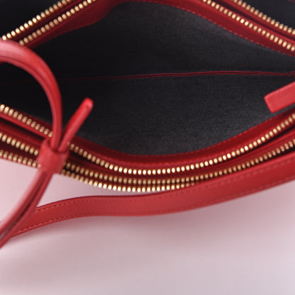 Celine Lambskin Large Trio Crossbody Bag Red 6 of 11