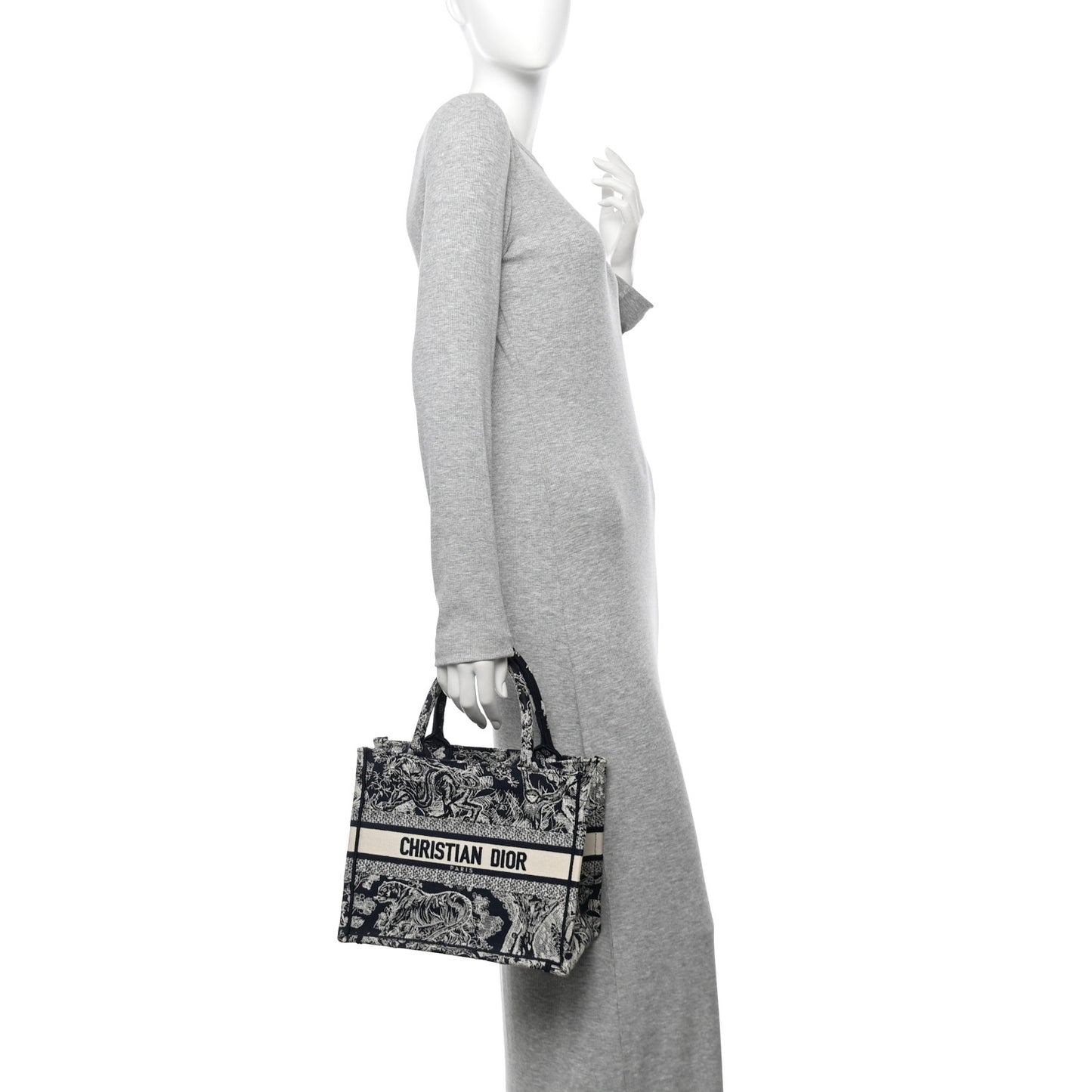 Canvas Embroidered Small Dioriviera Toile De Jouy Book Tote Blue