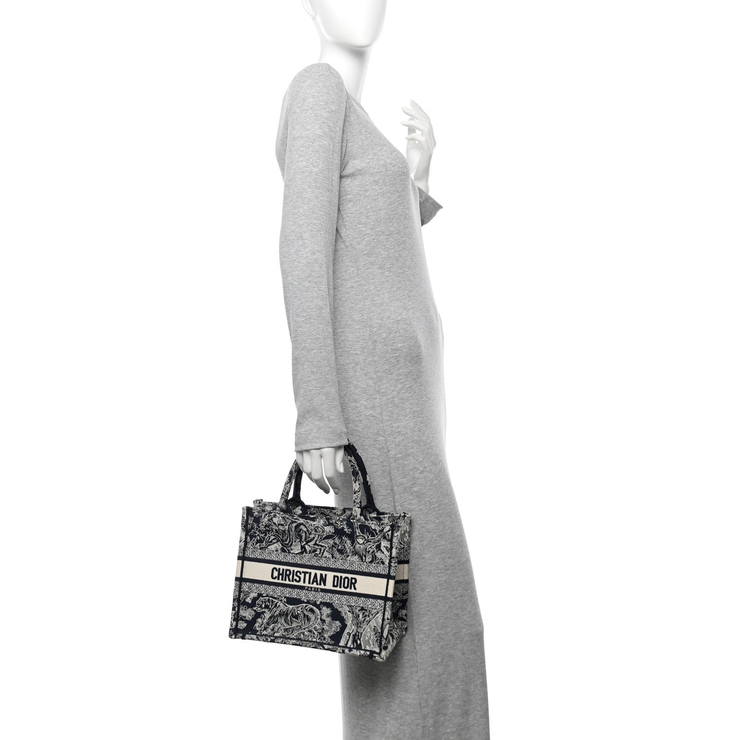 Christian Dior Canvas Embroidered Small Dioriviera Toile De Jouy Book Tote Blue 2 of 11