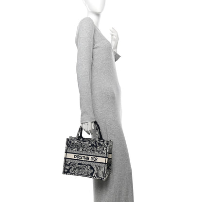 Christian Dior Canvas Embroidered Small Dioriviera Toile De Jouy Book Tote Blue 2 of 11