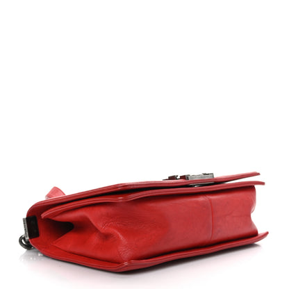 Chanel Crumpled Lambskin Small Studded Boy Flap Red 4 of 9