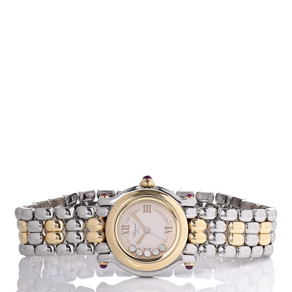Chopard Stainless Steel 18K Yellow Gold 5 Diamond 26mm Happy Sport Quartz Watch 3 of 10