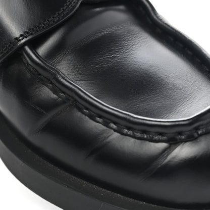 Prada Spazzolato Metal Triangle Logo 40mm Loafer Mules 39 Black 10 of 11