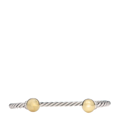 David Yurman Sterling Silver 18K Yellow Gold Diamond 9mm Solari Bead Bracelet 1 of 5