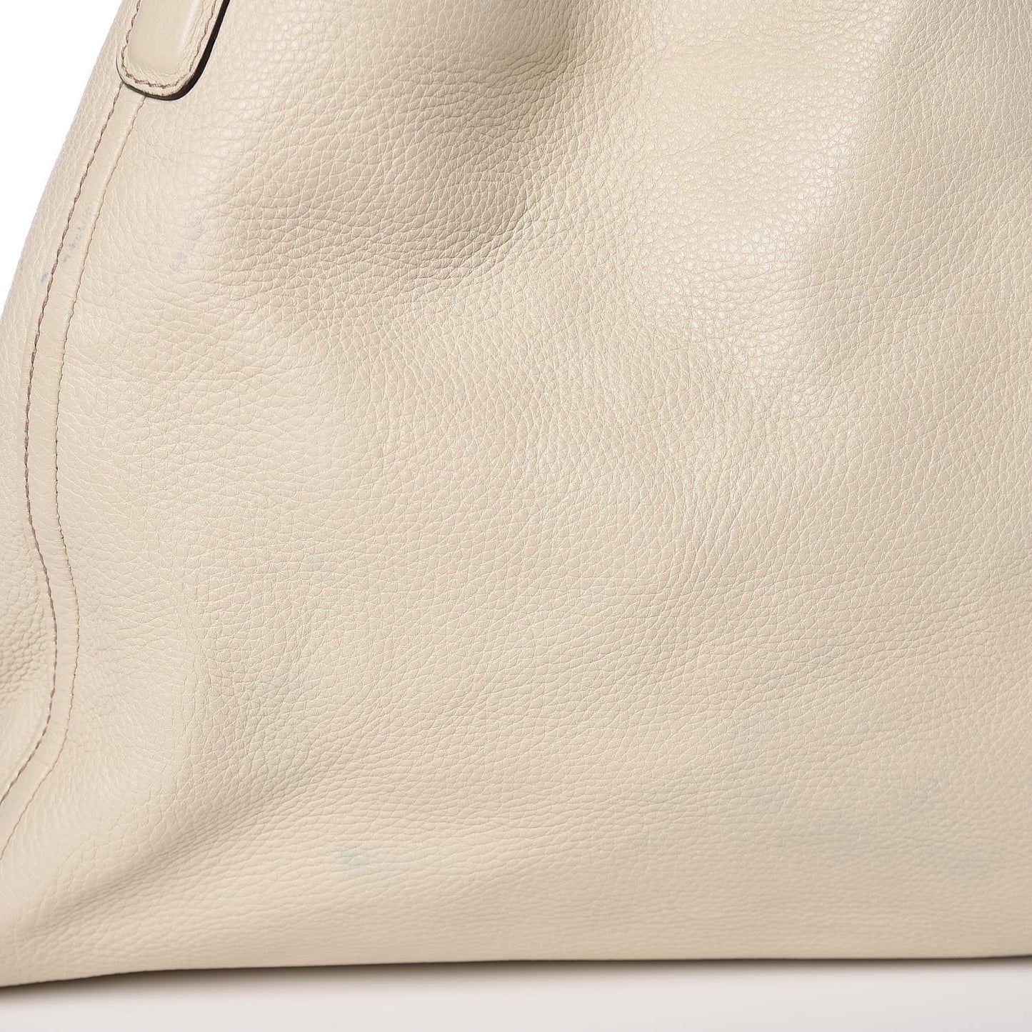 Pebbled Calfskin Medium Soho Shoulder Bag Off White