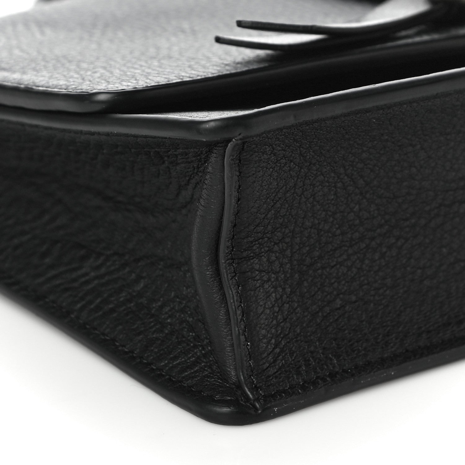 Chloe Grained Calfskin Alphabet Clutch Shoulder Bag Black 9 of 10