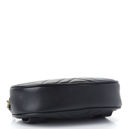 Gucci Calfskin Matelasse GG Marmont Belt Bag 85 34 Black 4 of 9