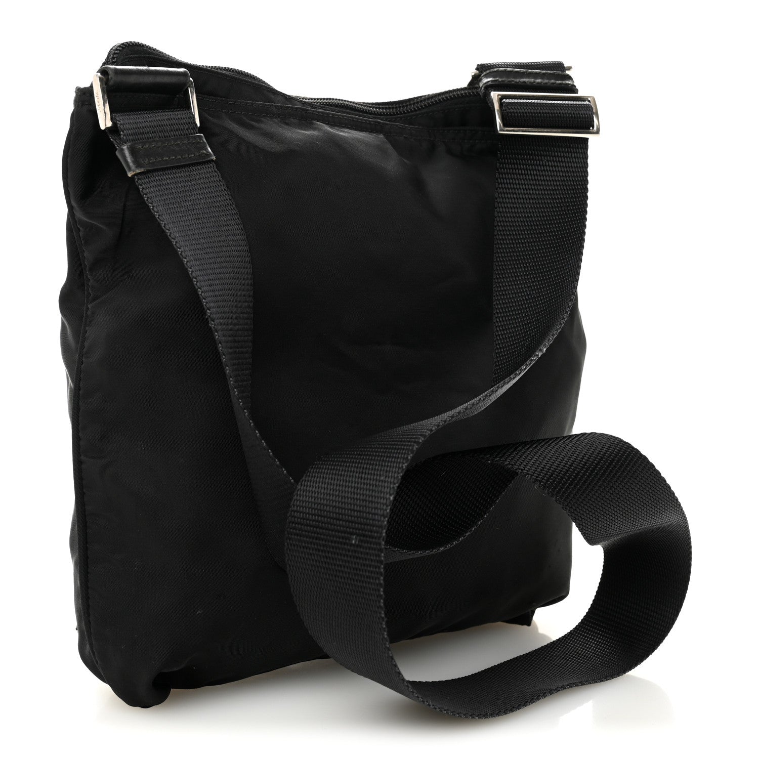 Prada Nylon Flat Messenger Bag Black 3 of 11