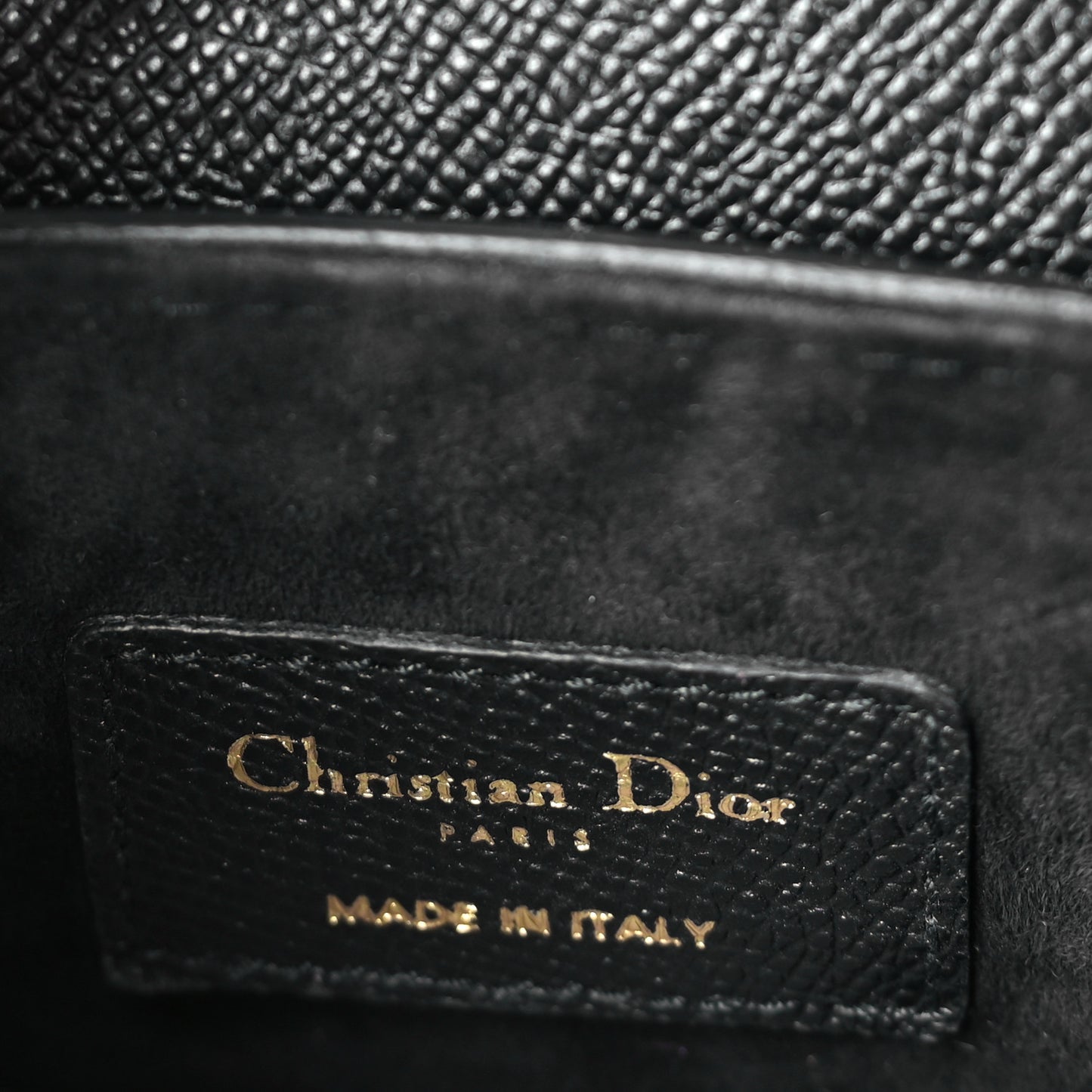 Grained Calfskin Mini Saddle Bag With Strap Black