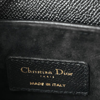 Christian Dior Grained Calfskin Mini Saddle Bag With Strap Black 6 of 9