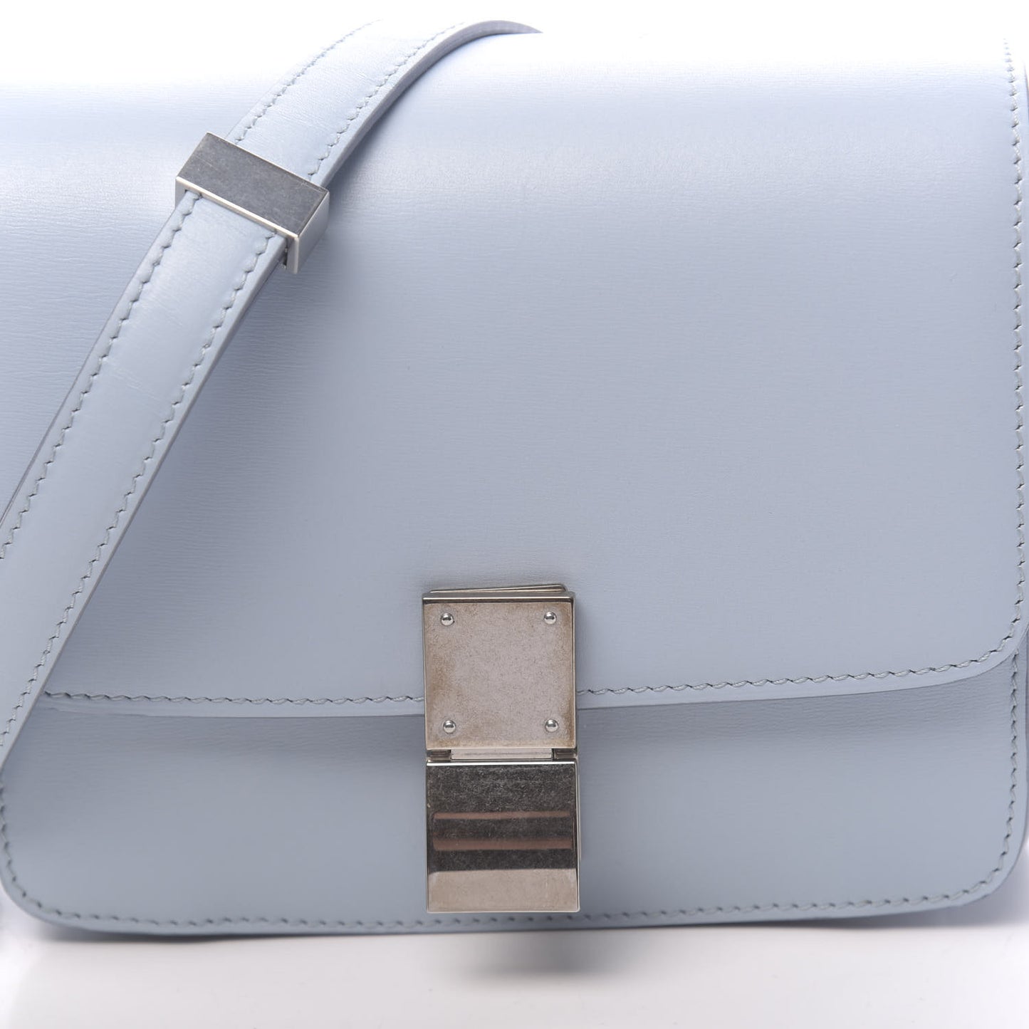 Smooth Calfskin Small Classic Box Flap Bag Pale Blue