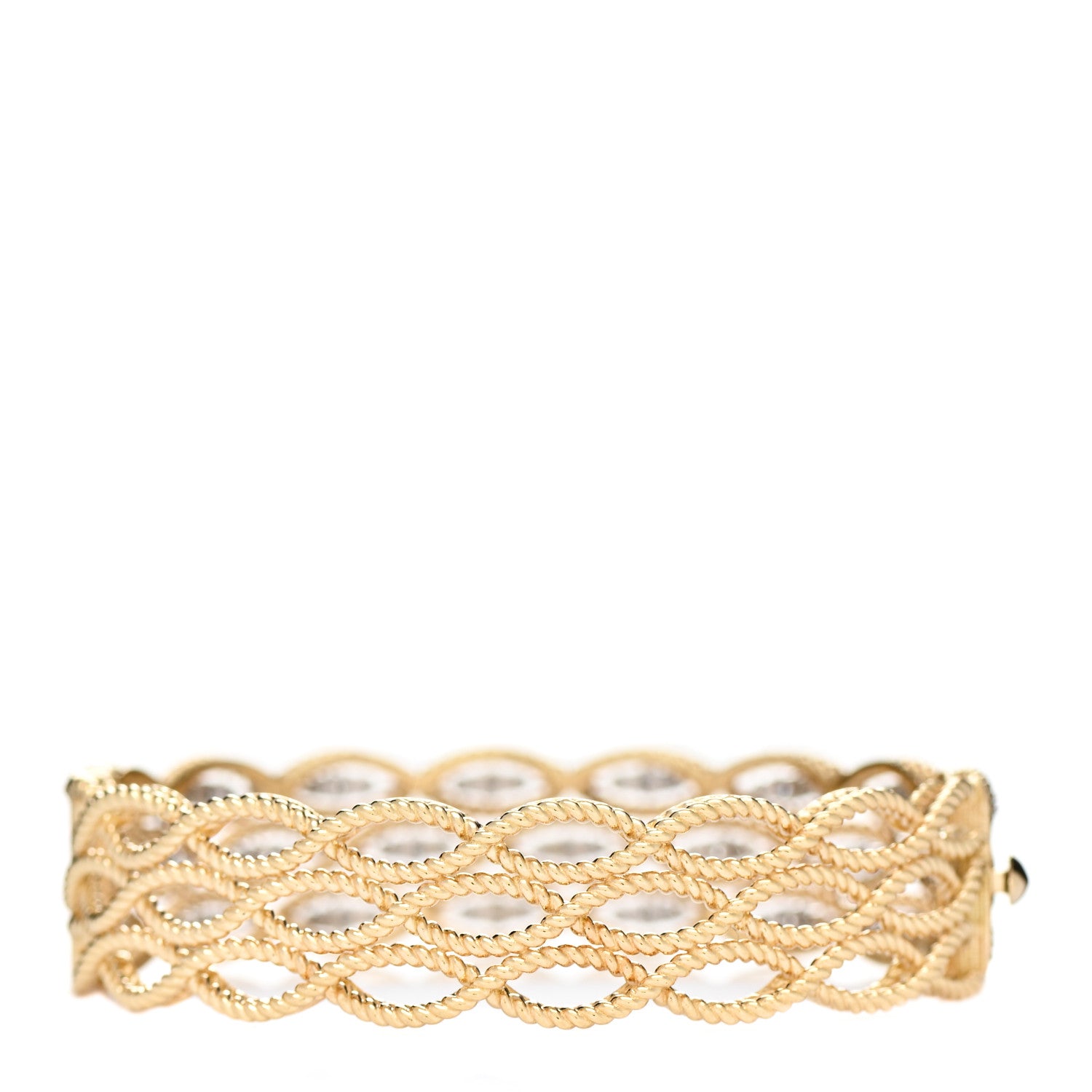 Roberto Coin 18K Yellow Gold Diamond 3 Row Barocco Bracelet 2 of 4