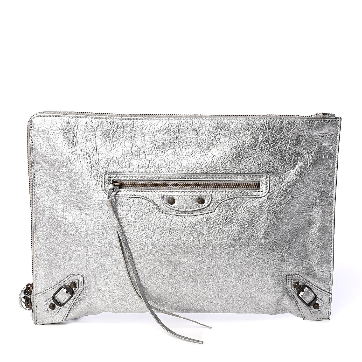 Balenciaga Agneau Classic Hardware Small Pouch Gris Aluminum 1 of 11