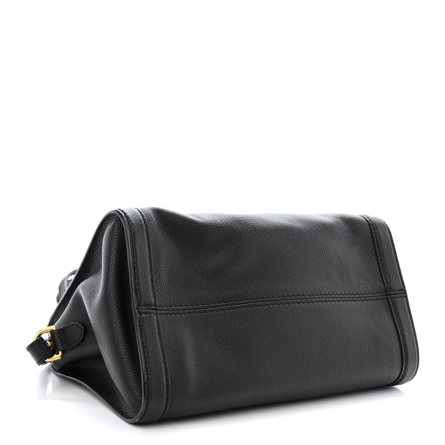 Alexander McQueen Pebbled Calfskin Small Skull Padlock Zip Around Tote Black 4 of 14