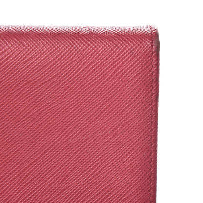 Prada Saffiano Metal Tri-Fold Wallet Peonia 11 of 12