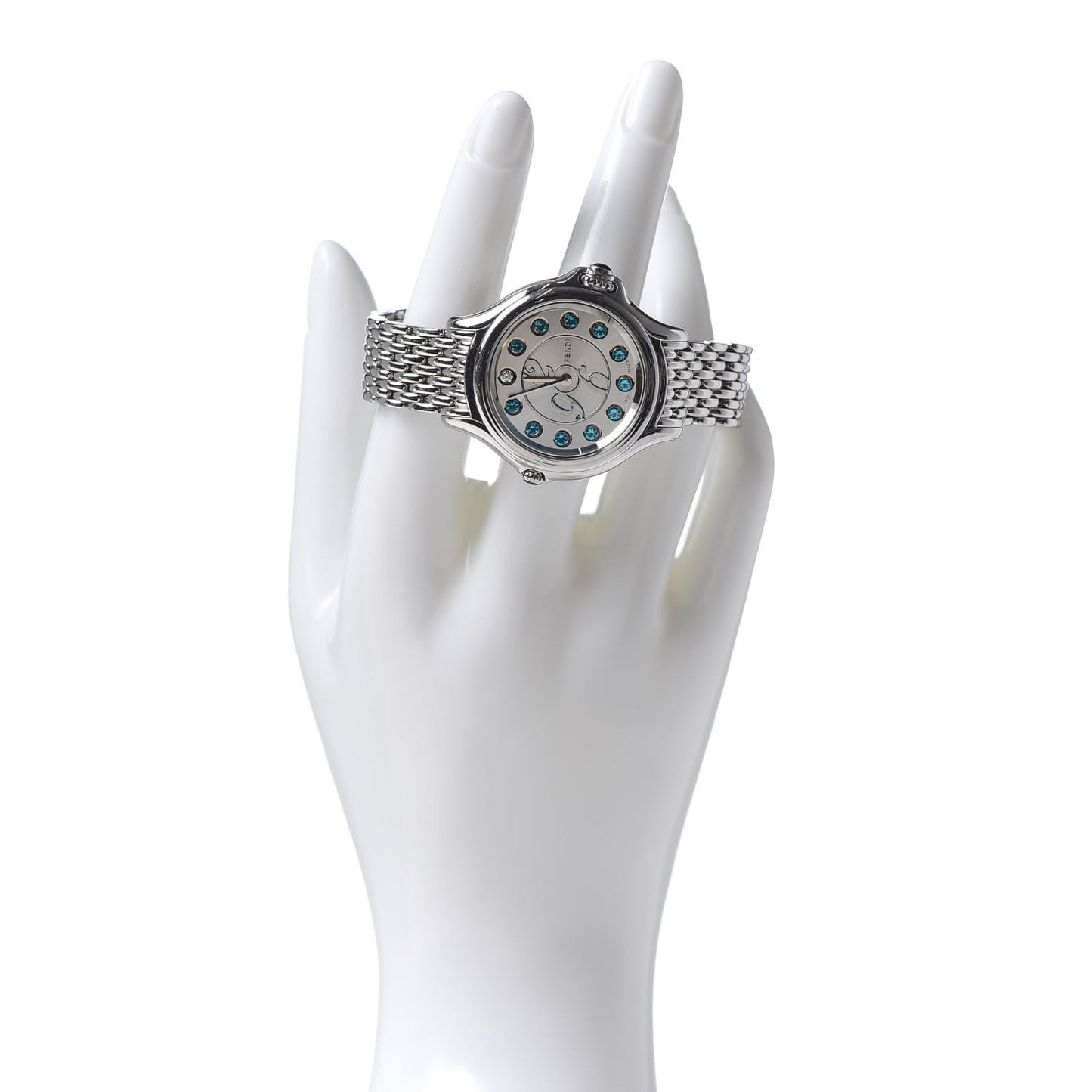 Stainless Steel Diamond Topaz 33mm Crazy Carats Quartz Watch