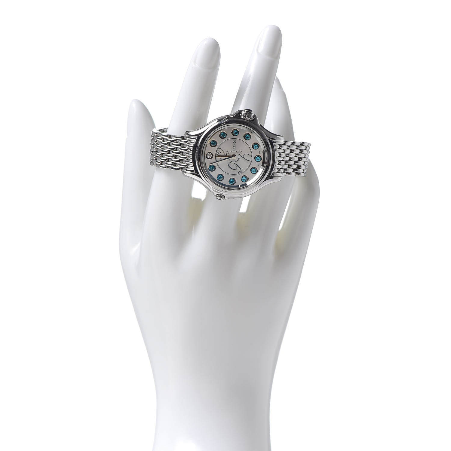 Fendi Stainless Steel Diamond Topaz 33mm Crazy Carats Quartz Watch 2 of 8