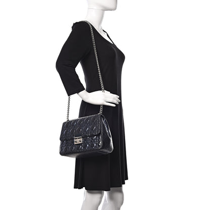 Christian Dior Metallic Calfskin Large Miss Dior Flap Marine 2 of 12