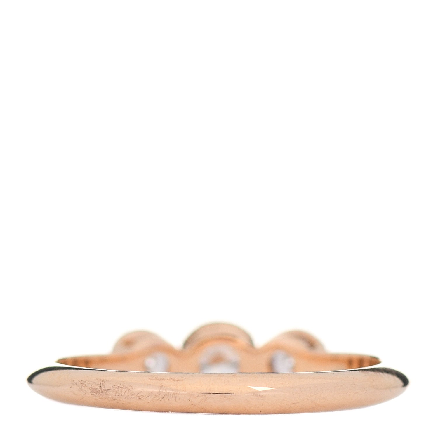 Tiffany 18K Rose Gold Diamond Three Stone Milgrain Ring 49 5 3 of 5