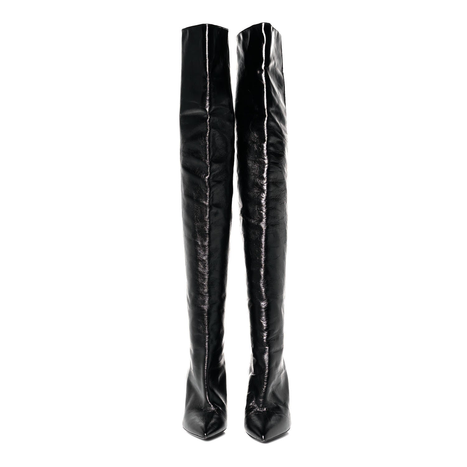 Saint Laurent Calfskin Niki 105 Thigh High Boots 35 Black 2 of 6