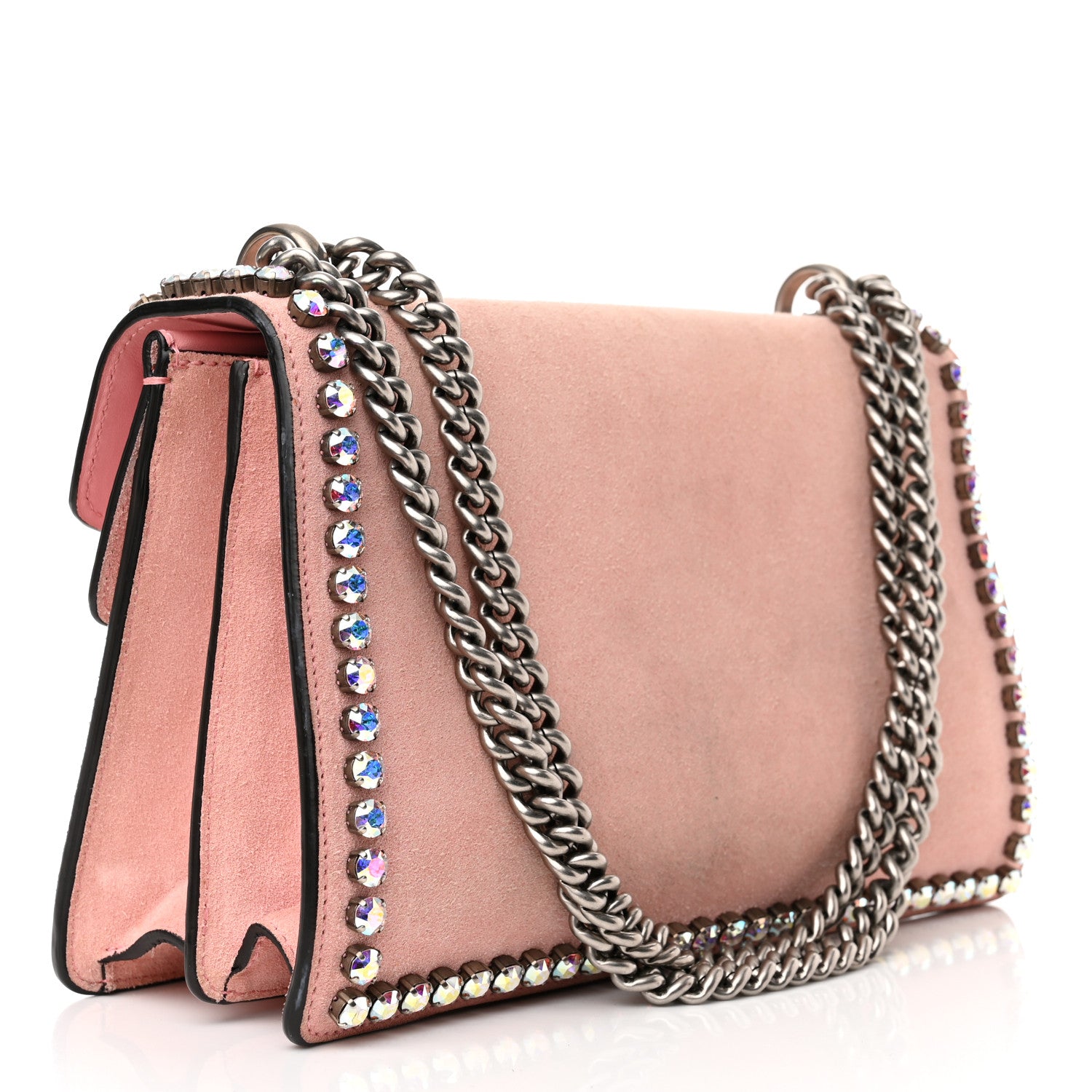Gucci Suede Crystal Small Dionysus Shoulder Bag Peonia 3 of 14