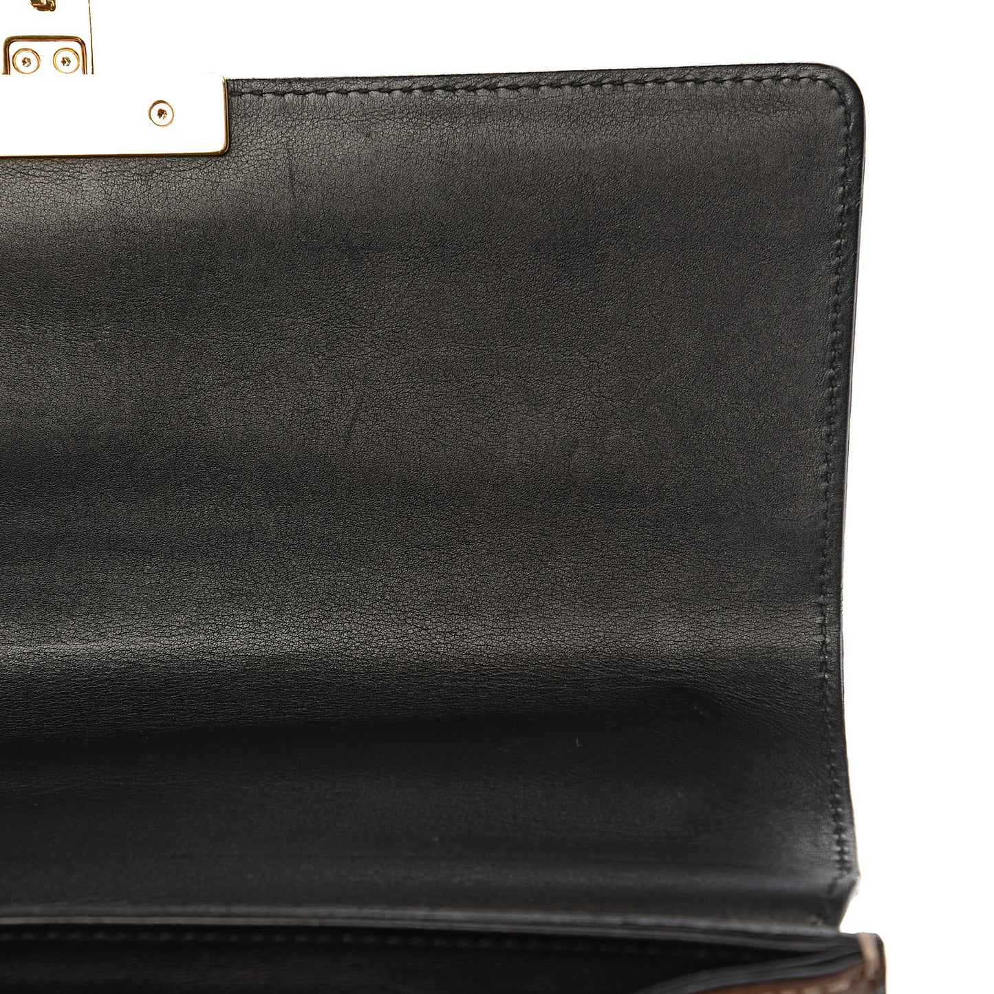 GG Supreme Monogram Calfskin Medium Padlock Shoulder Bag Beige Black Cuir