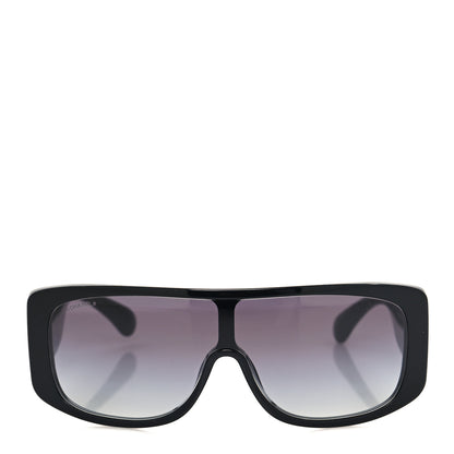 Chanel Acetate Shield Sunglasses 71466 Black 2 of 7