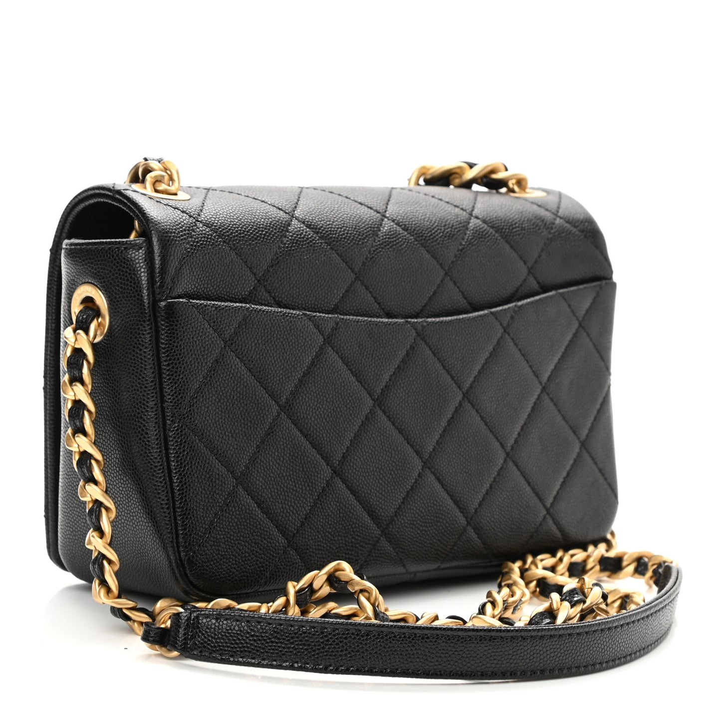 Caviar Quilted Small Fashion Therapy Flap Bag Black