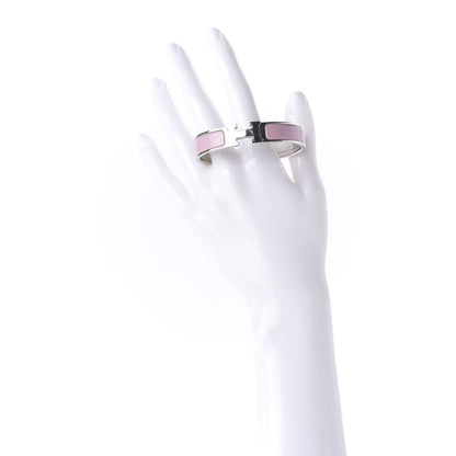 Hermes Enamel Narrow Clic Clac H Bracelet PM Rose Dragee 2 of 7