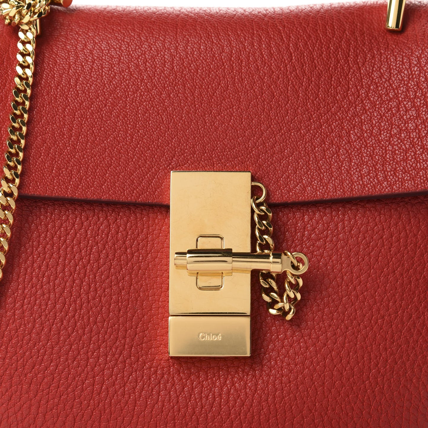 Grained Lambskin Mini Drew Shoulder Bag Plaid Red