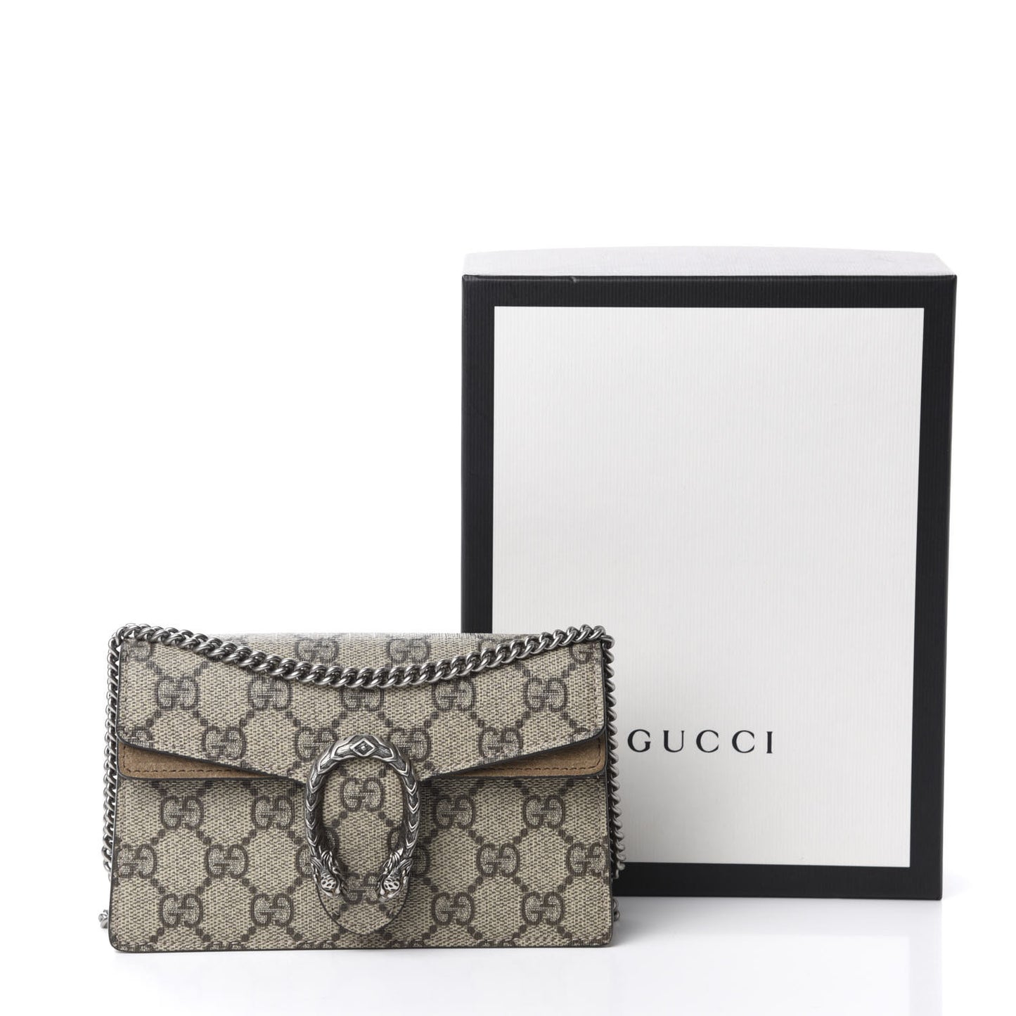 GG Supreme Monogram Super Mini Dionysus Shoulder Bag Taupe