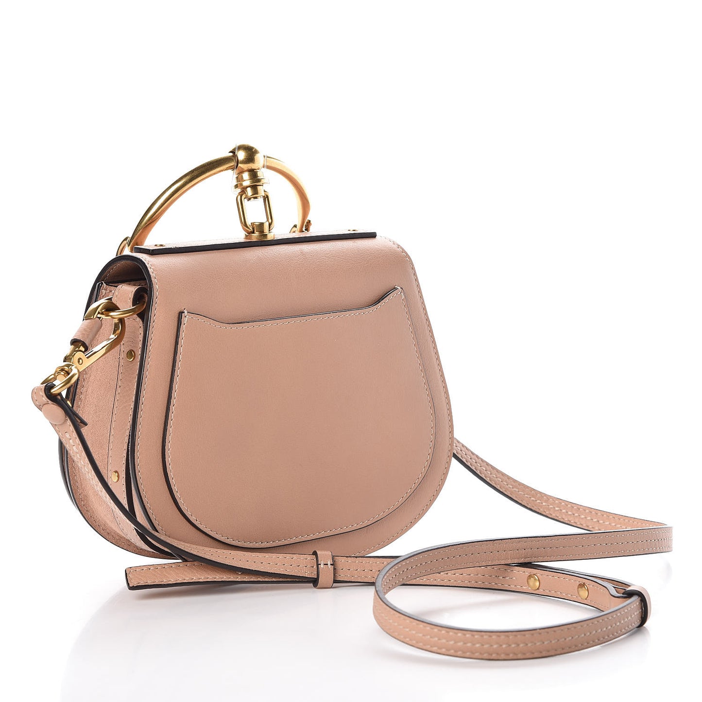 Calfskin Suede Small Nile Bracelet Bag Biscotti Beige