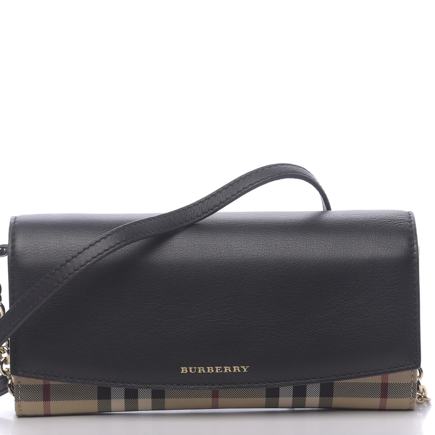 Calfskin House Check Henley Wallet On Chain Black