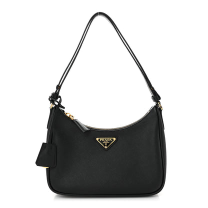 Prada Saffiano Lux Mini Re-Edition Shoulder Bag Black 1 of 11