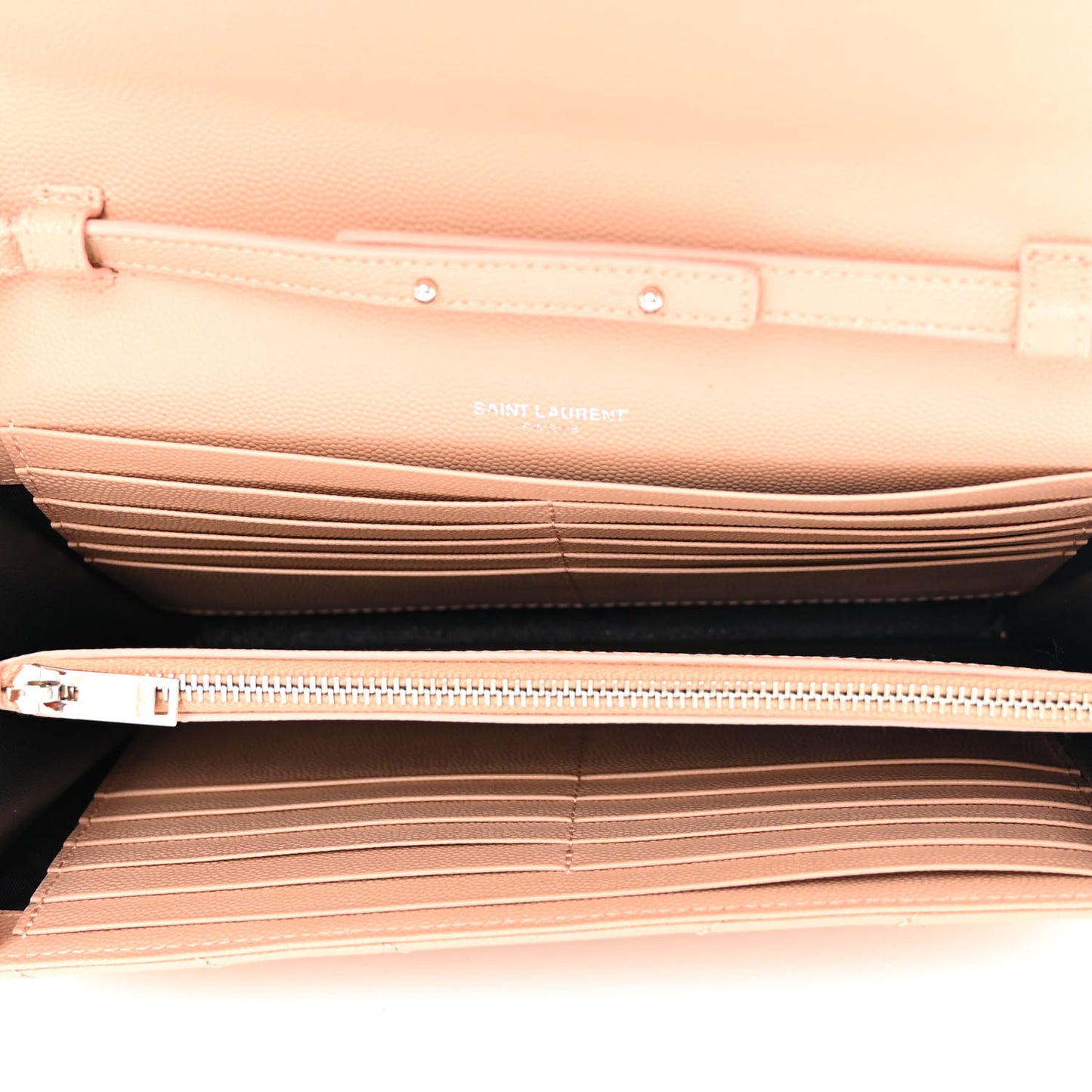 Grain De Poudre Matelasse Chevron Monogram Chain Wallet Pale Pink